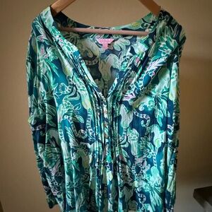 Lilly Pulitzer Blouse ~Slough Animal Print~ XL